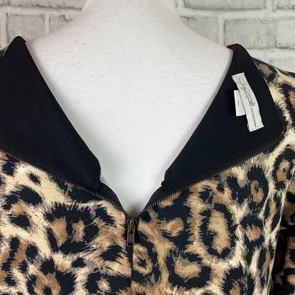 Jaclyn Smith Collection Animal Print 3/4 Sleeve Shift Dress Size Small - Picture 8 of 11
